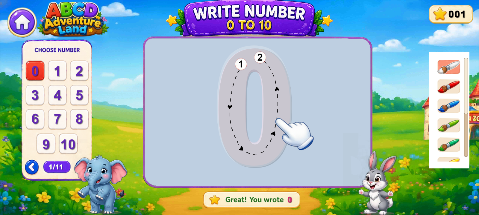 Number Tracing 1–10